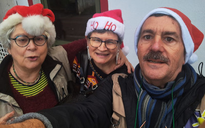 Michèle avec son accordéon…